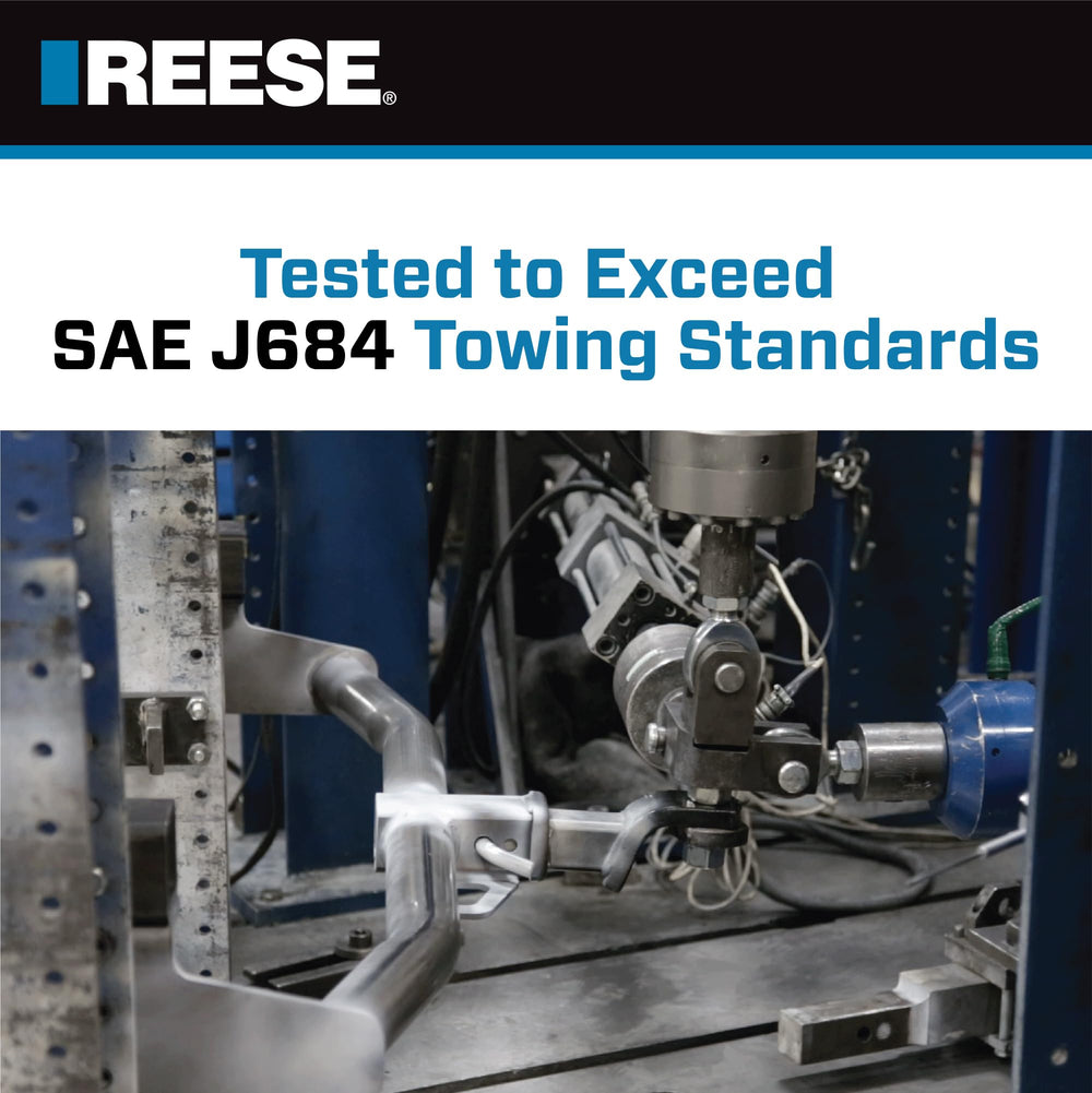Reese black powder coat finish resists corrosion and wear