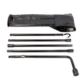 Reeauto spare tire tool kit in carrying case for roadside readiness.