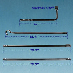 Extension segments provide flexible reach during tire changes.