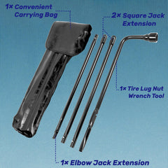 Reeauto lug wrench in use during tire replacement