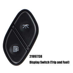 Reeoutdoor fuel-trip-info button close-up to monitor drive data at a glance.