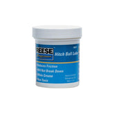 REESE Towpower hitch ball lube jar shows white grease for easy hitch maintenance in wet conditions.