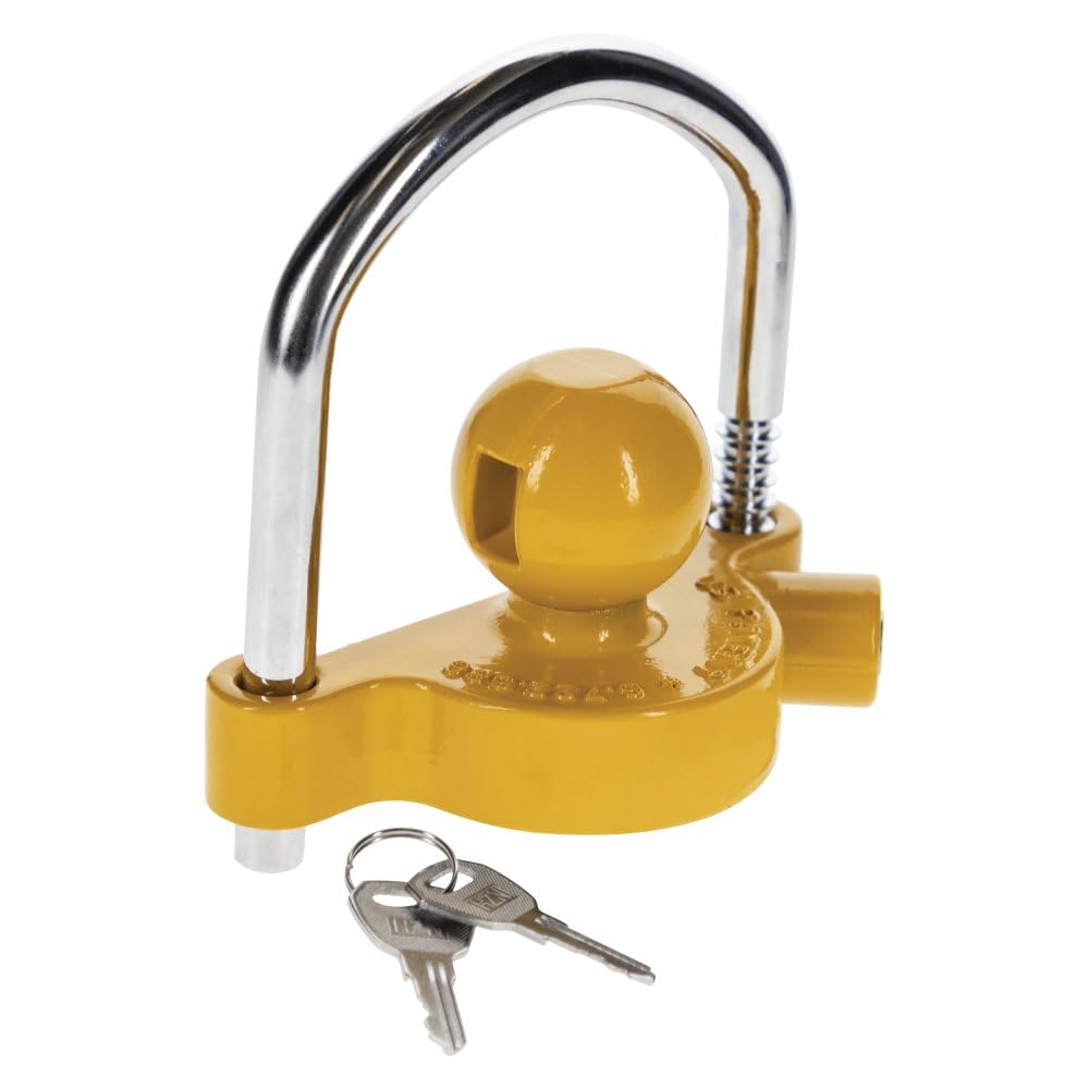 REESE Towpower 72783 coupler lock in yellow for visible protection against theft