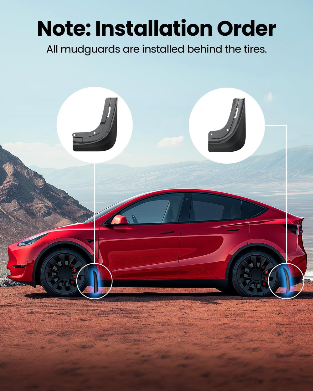 REEVAA all-weather guard image highlights year-round protection for your Tesla.