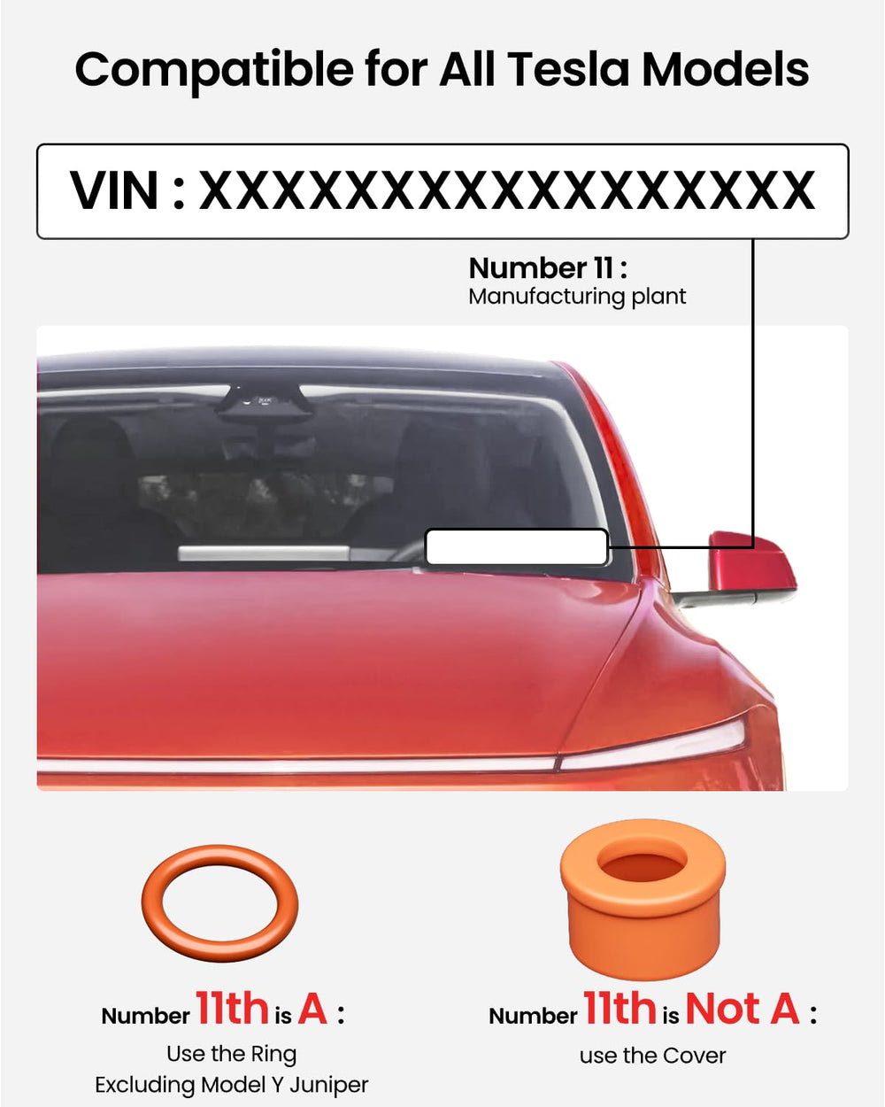REEVAA adjustable rings ensure Model Y, 3, S, X compatibility