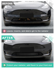 REFORM DESIGN grill insert installed securely for Model Y front
