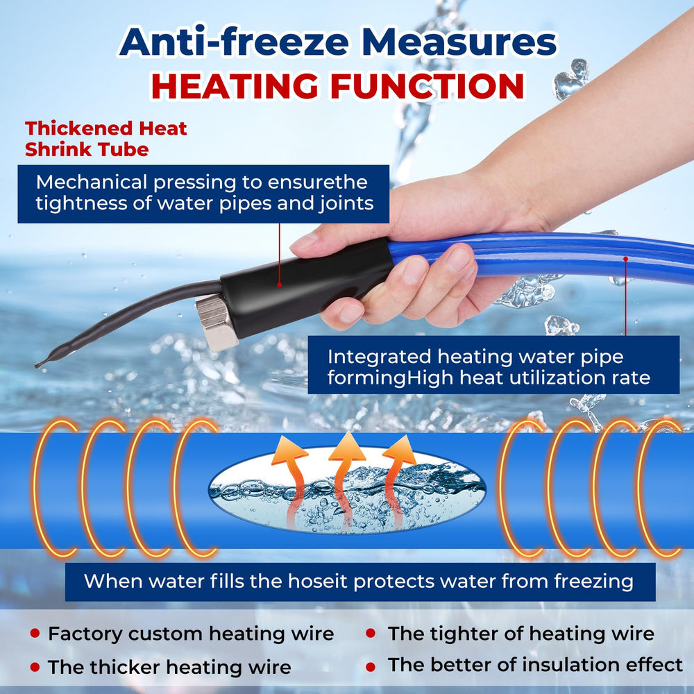 REHOSEUP durable exterior jacket protects the hose from cold damage