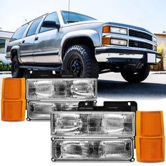 Reinko headlights front view for OBS Chevy — OEM-like fit and clear illumination.