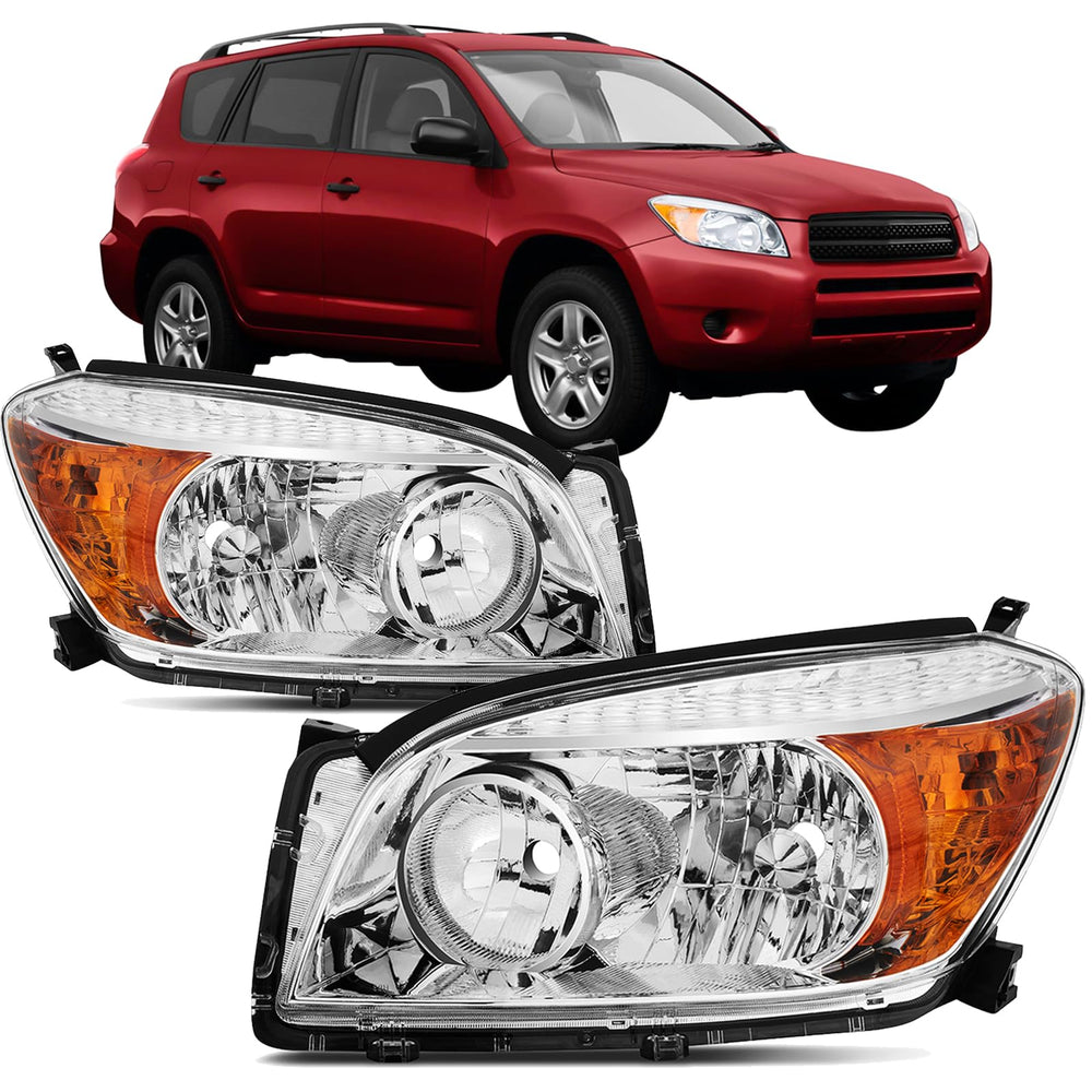 Reinko headlights assembly for Toyota RAV4 2006-2008 driver-side front view improves night visibility