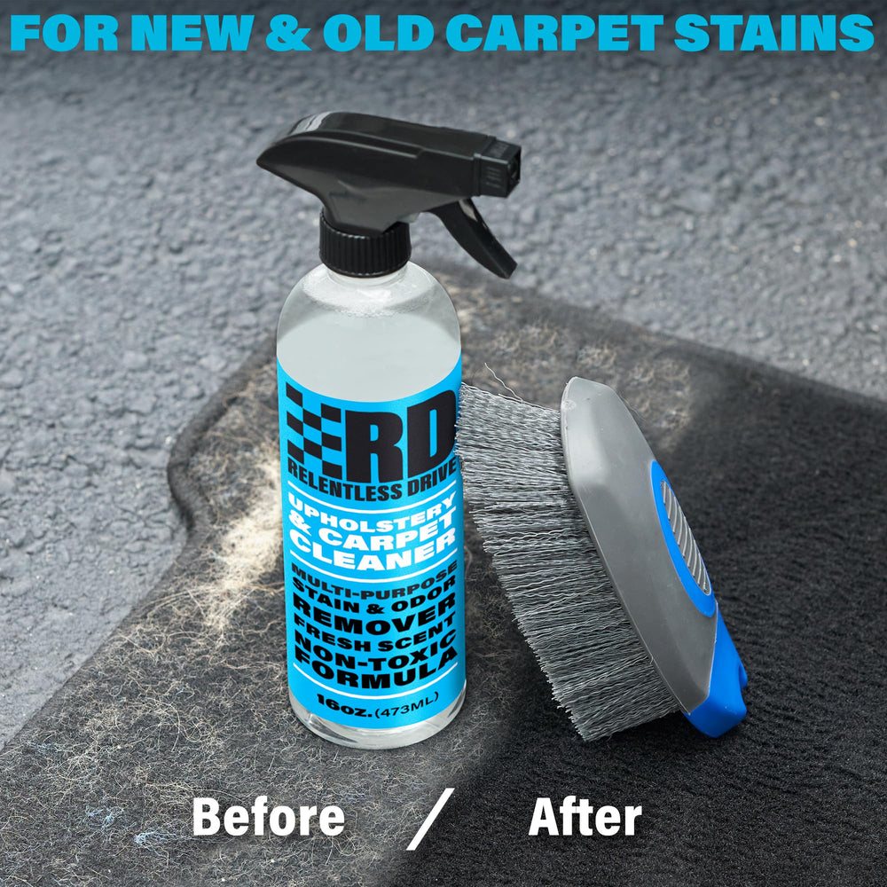 Relentless Drive kit in car shows convenient deep-cleaning for carpets and mats.