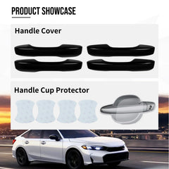 Reltvo rear door handle cover for Civic, glossy black finish protects from scratches
