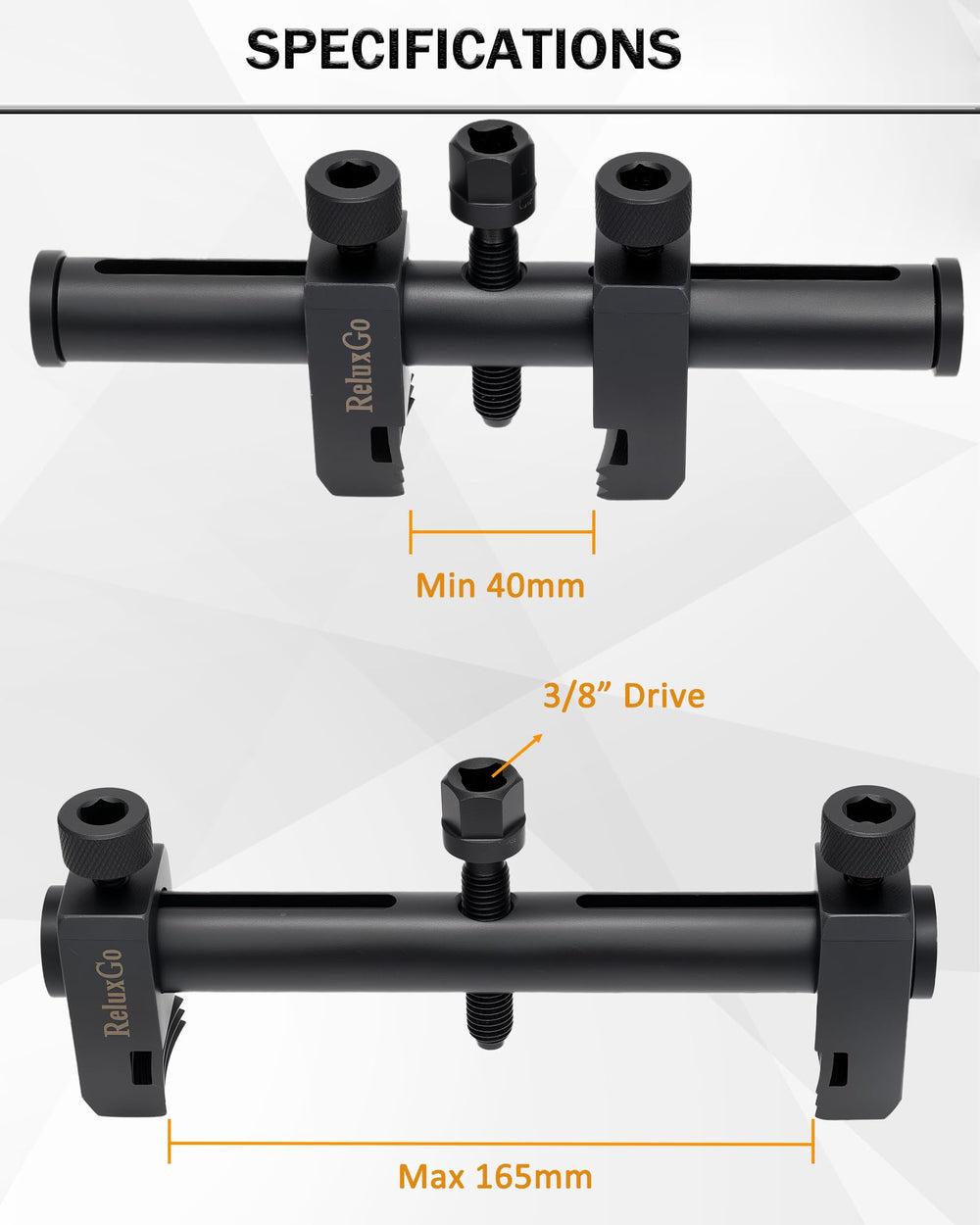 ReluxGo crankshaft-alternator-water-pump pulley remover enabling multi-application use