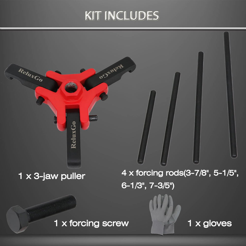 ReluxGo Harmonic Balancer Puller Kit storage case keeps tools organized.