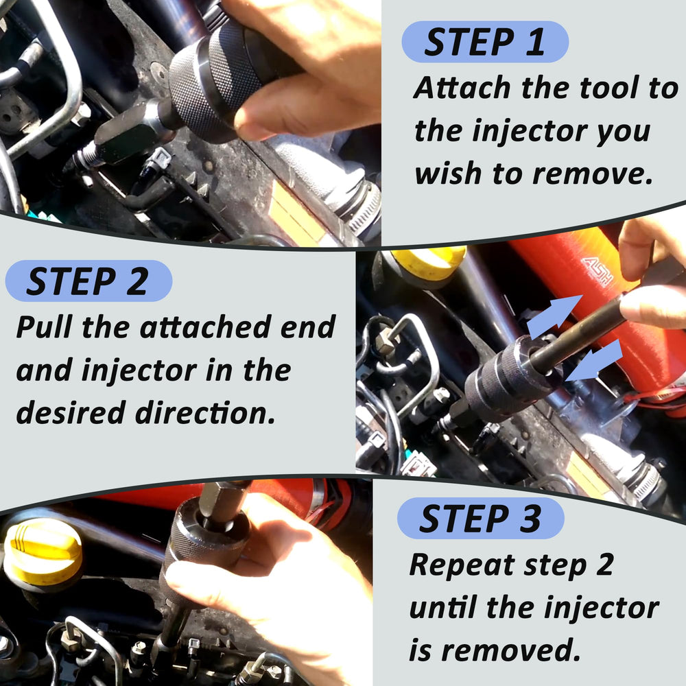ReluxGo injector puller kit with M8, M12, M14 adapters.