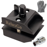ReluxGo universal hub clamp in action for quick suspension work