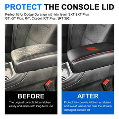 REMOCH center console cover in microfiber leather offers comfortable armrest support.
