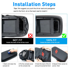 REMOCH easy-install console cover stays secure with under-lid elastic band