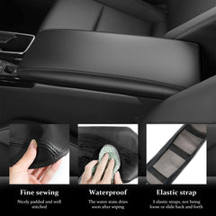 REMOCH center console installation guide: backseat placement with elastic bands.