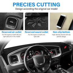 REMOCH dash cover with non-slip back securing the dashboard.