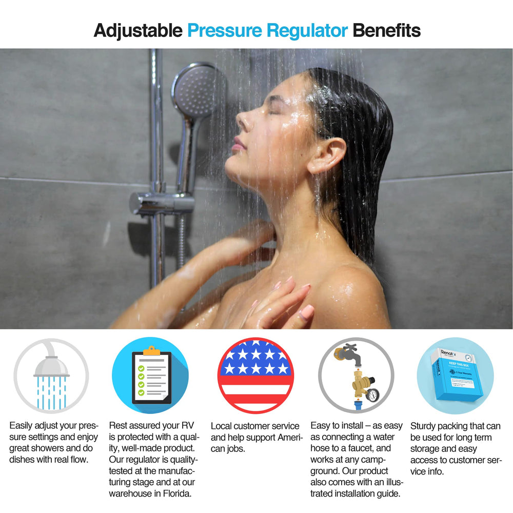Renator RV pressure regulator installation guide for quick, easy setup.