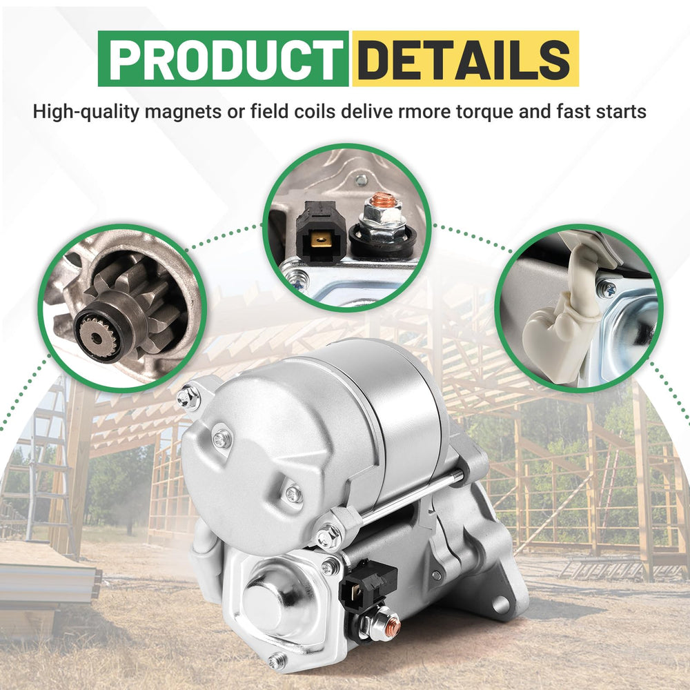 Rendrox replacement starter-motor cross-reference with Kubota and Denso parts.