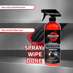 Renegade Dissolver being applied by hand highlights user-friendly, professional-grade cleaning.