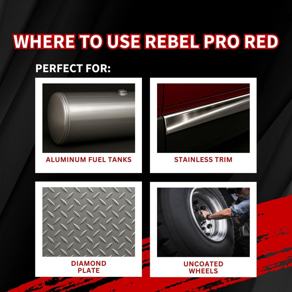 Renegade Pro Red wheel and rim polish delivering bright, durable finish.