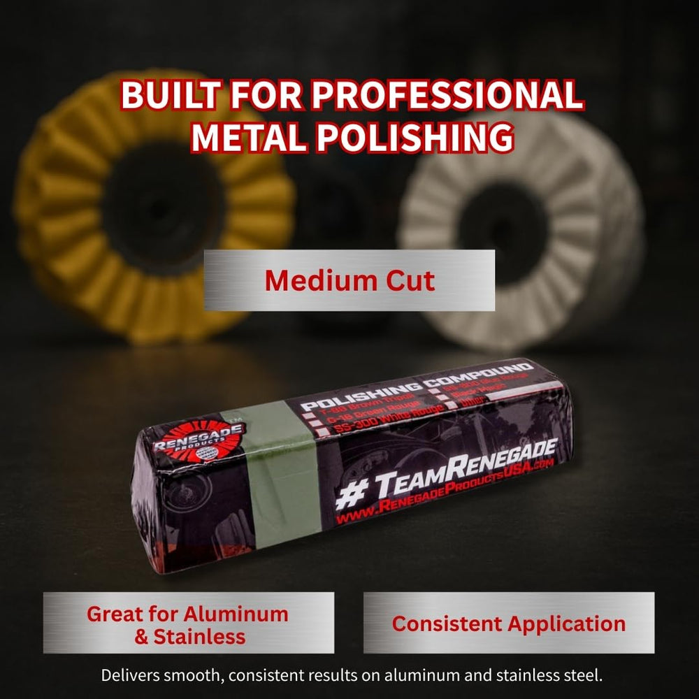 Renegade Q36 One-Step Polishing Bar removes oxidation on metal surfaces.