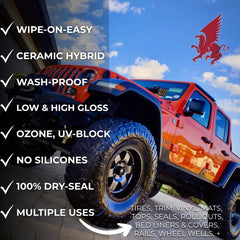 Motorcycle-safe BLAK formula delivers durable protection on metal and plastics.