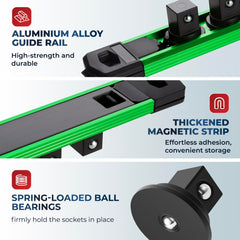 Reniteco spring-loaded clips snap sockets securely in place.