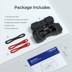 Renogy Battery Shunt 300 suitable for RV, boat, and off-grid systems.