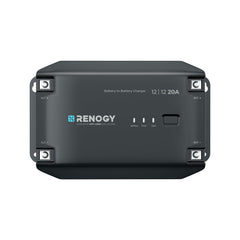 Renogy DC to DC charger 12V 20A installation shows safe mounting for RVs and boats
