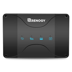 Renogy DC-DC MPPT charger installed in an RV electrical bay powering two battery banks