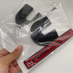 REOPEAI 2pc emblems with black red finish for weatherproof fit