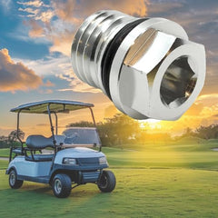 EZ GO golf cart drain plug shown with 2008+ TXT and RXV compatibility.