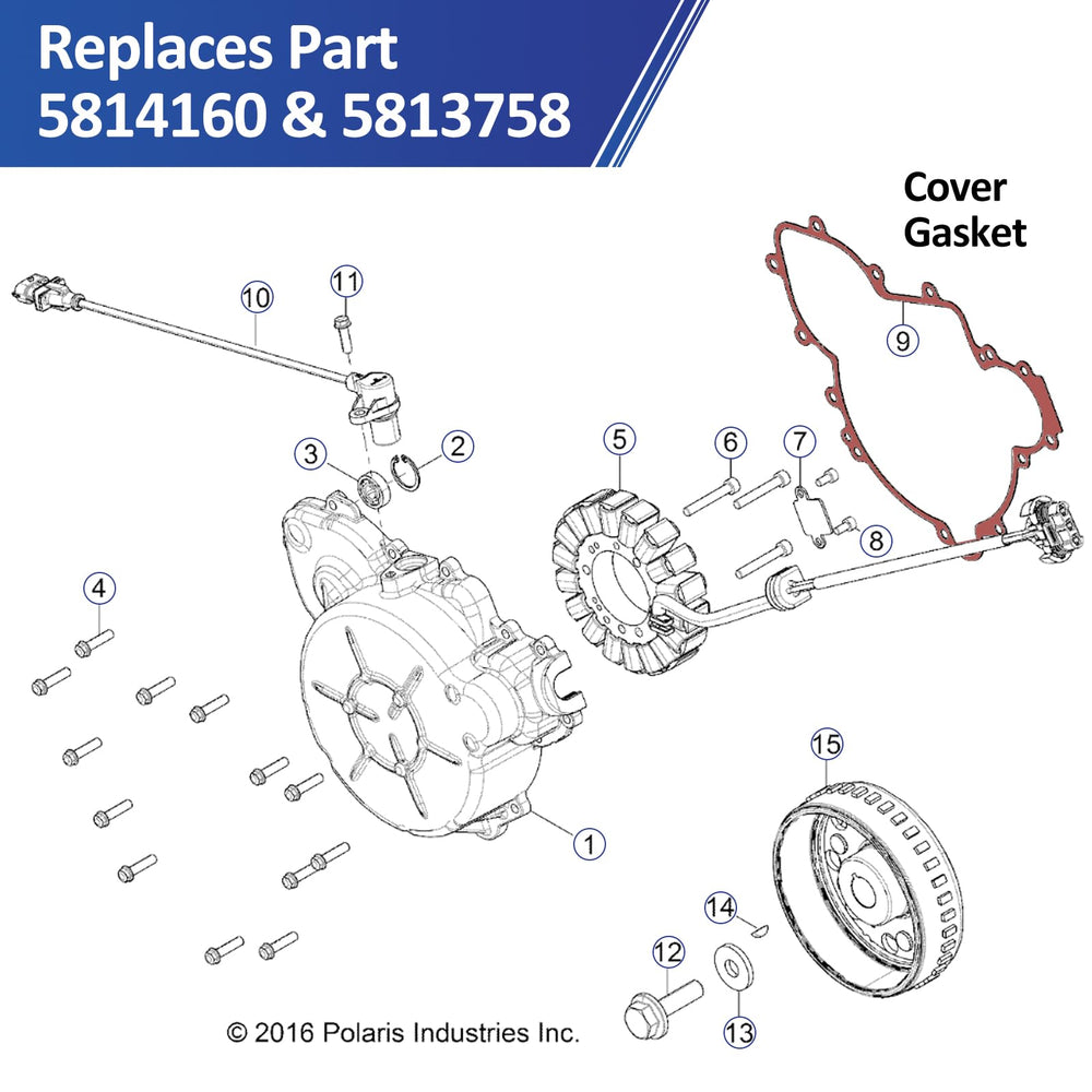 REPLACEMENTKITS.COM direct replacement gasket 5814160-5813758 enables easy install.