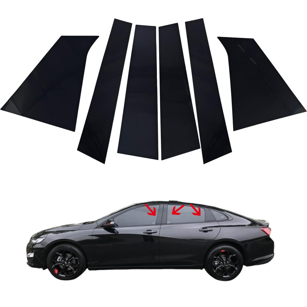 Repustor black pillar posts for Chevrolet Malibu with glossy finish boosts curb appeal.