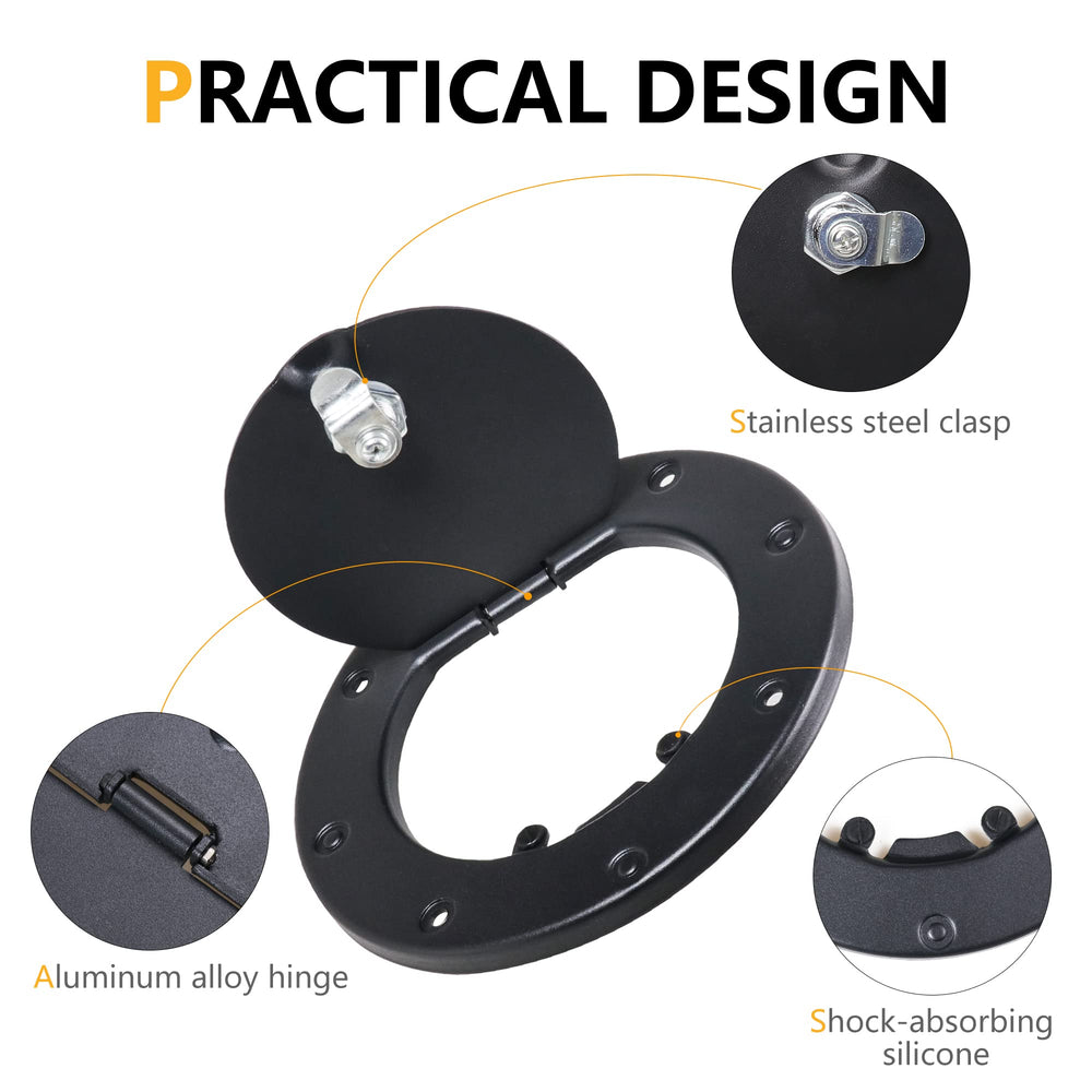 RERPRO black powder-coated finish detail on Jeep Wrangler TJ locking gas cap cover