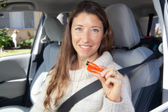 RESQME sun visor clip attachment included for easy access.