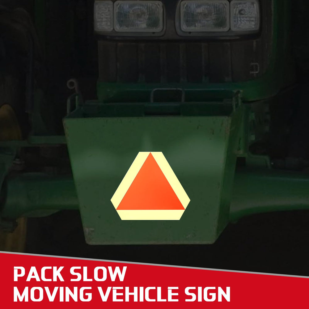 Resurhang triangle signs are ideal for tractors and other slow-moving equipment.