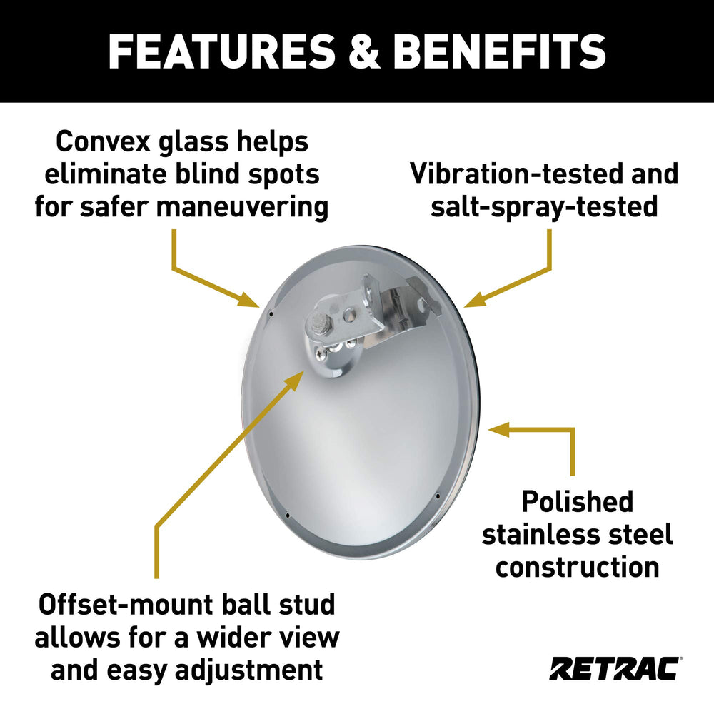 RETRAC J-bracket mount provides secure universal installation on trucks.