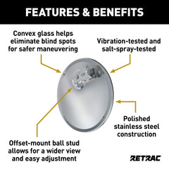 RETRAC J-bracket mount provides secure universal installation on trucks.