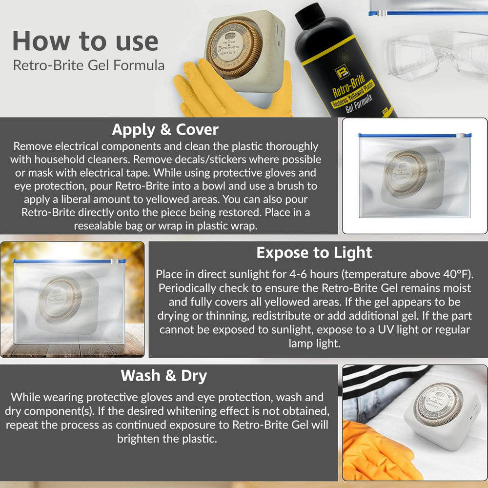 Retro-Brite Sole Brite restores yellowed electronics casings and shells.