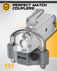 RETRUE 2-5/16-inch coupler compatibility for irregular or oversized hitches