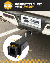 RETRUE hitch reducer is easy to install into a 2.5-inch receiver for quick setup.