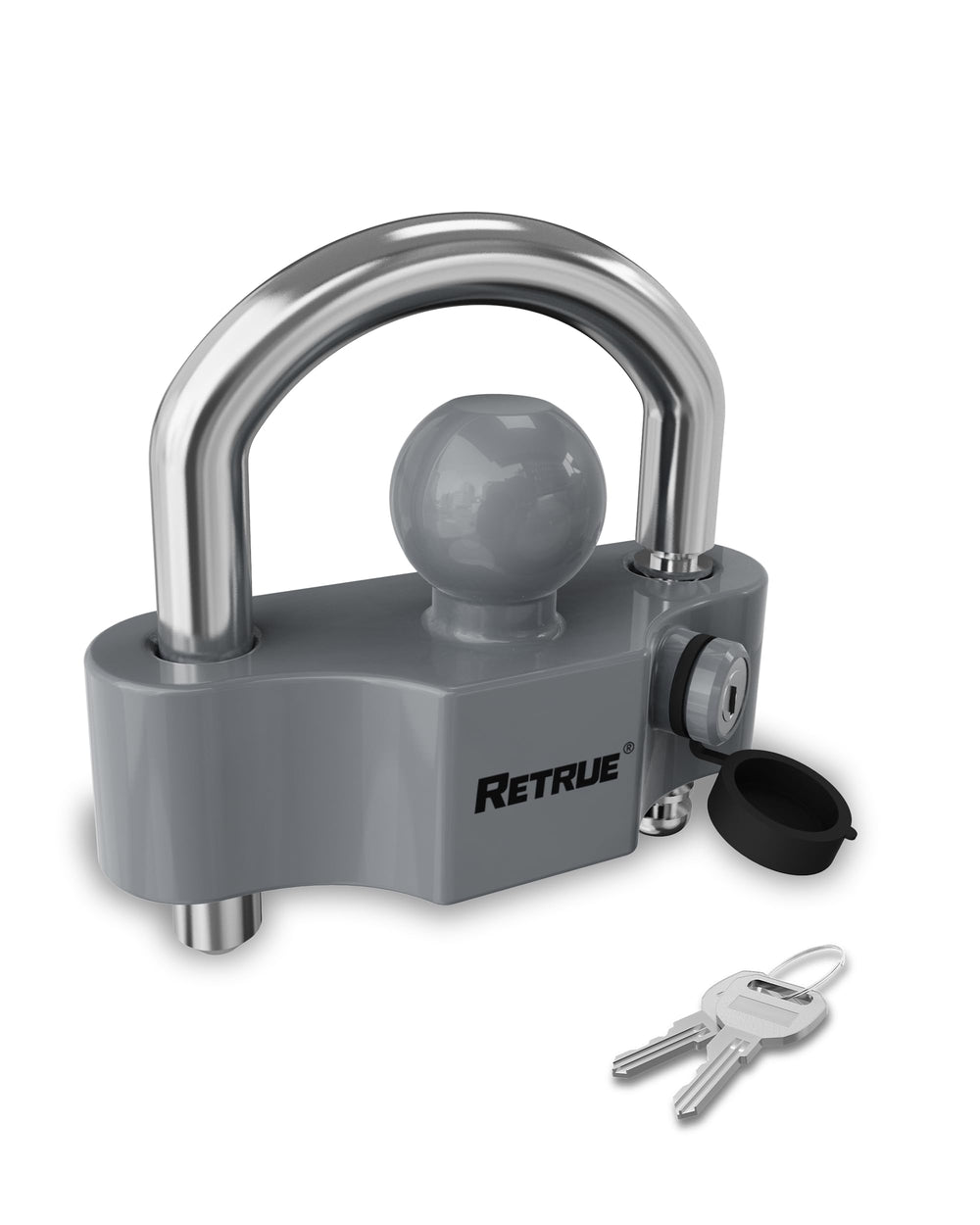 RETRUE heavy-duty universal coupler lock with adjustable fit for multiple trailer sizes
