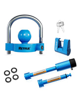 RETRUE key-alike trailer lock set front view for secure storage.