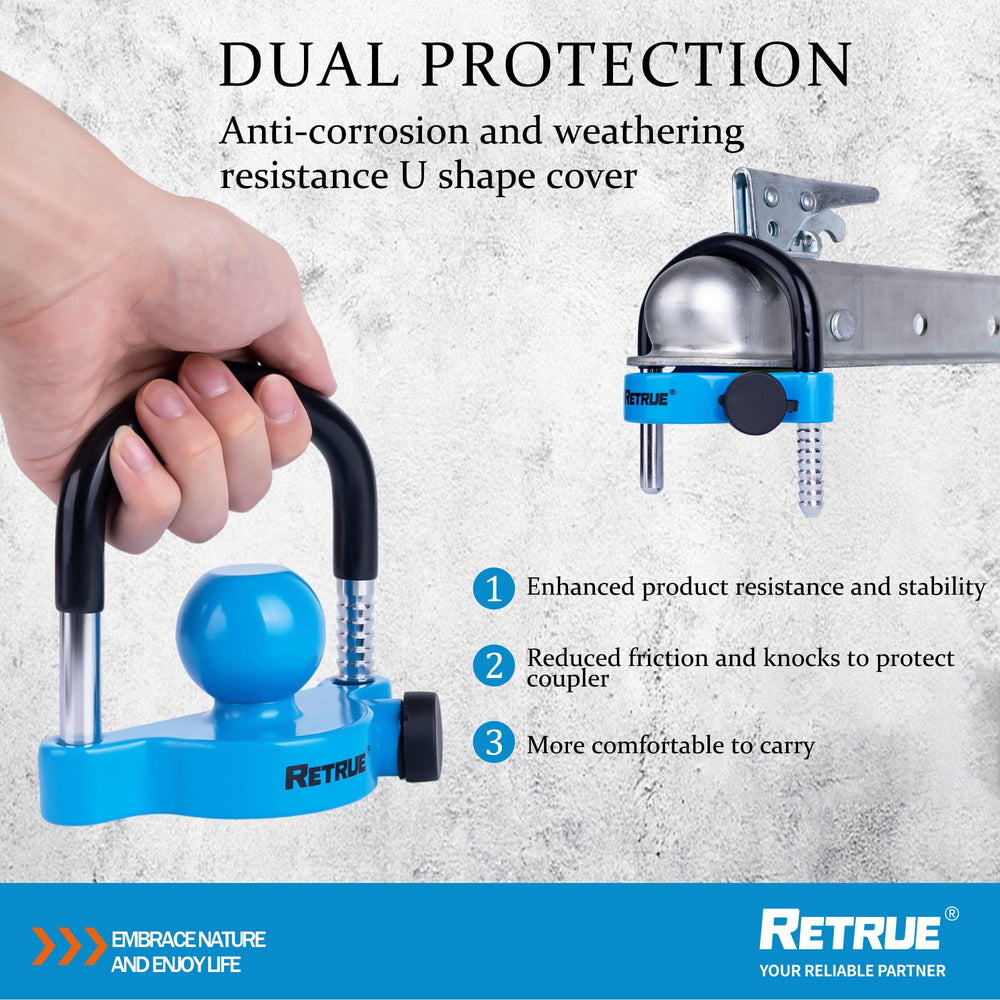 RETRUE trailer lock with aluminum body for durable protection