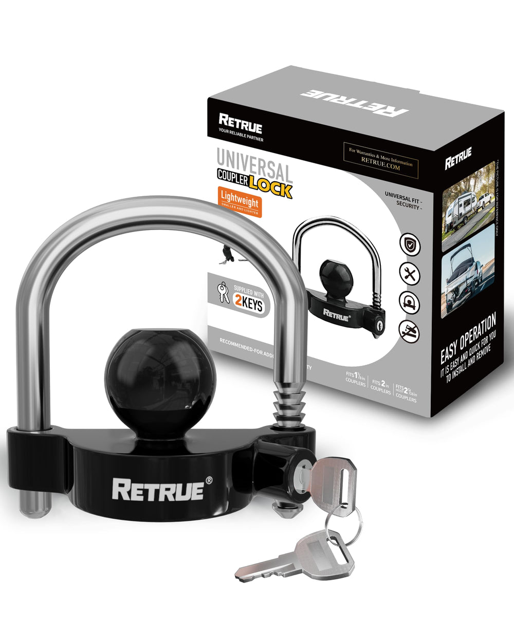 RETRUE pack of two locks offers budget-friendly trailer protection.