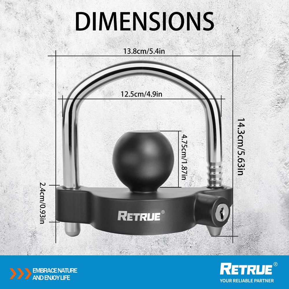 RETRUE lock with yellow visibility deters tampering when parked